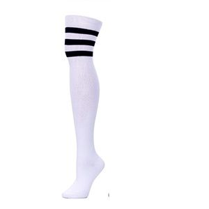 Women’s Knee High Socks White | Black Stripes